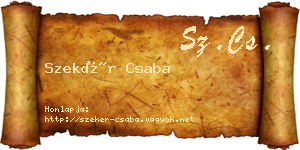 Szekér Csaba névjegykártya